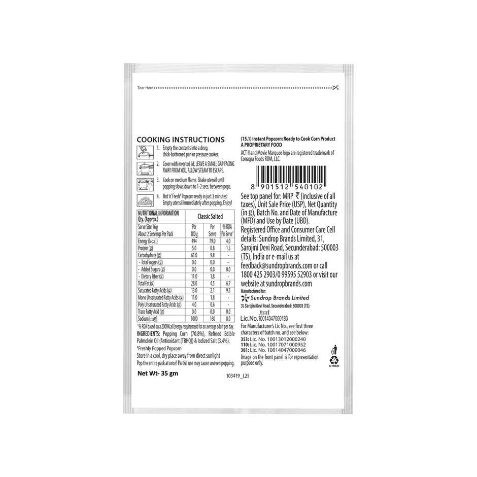 ACT II Instant Popcorn - Classic Salted, Hot & Fresh in 3 mins Combo