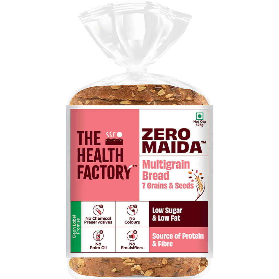 The Health Factory Multigrain Bread | Zero Maida | 7 Grains & Seeds | Whole Wheat Bread