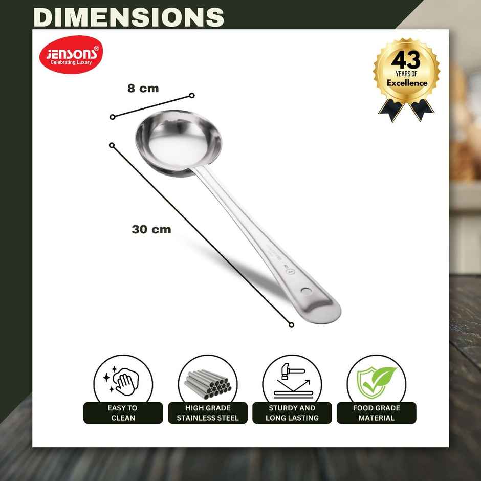 Jensons Stainless Steel Laddle Length 30cm