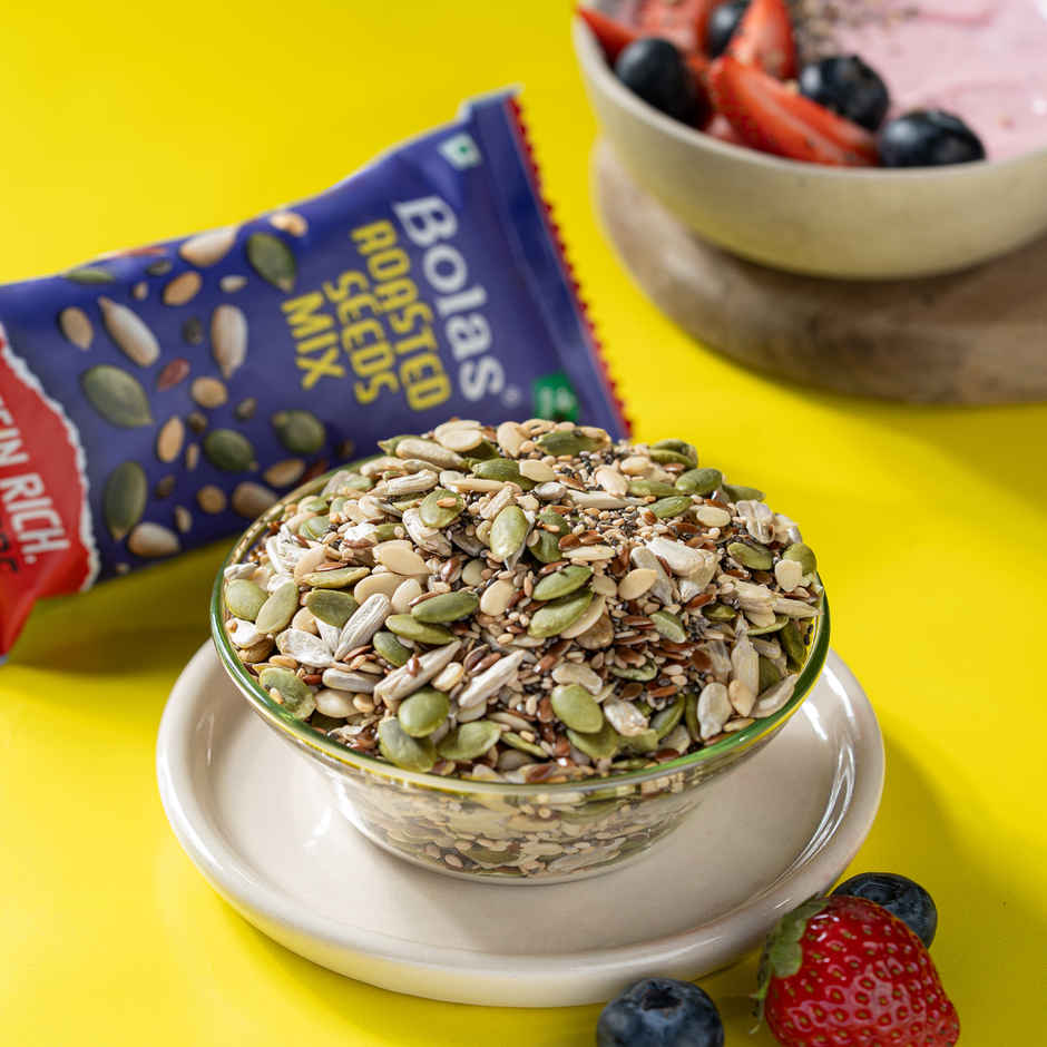 Bolas Roasted Seeds Mix | Protein Rich Mix | Pumpkin | Sunflower | Watermelon | Chia & Flax Seeds