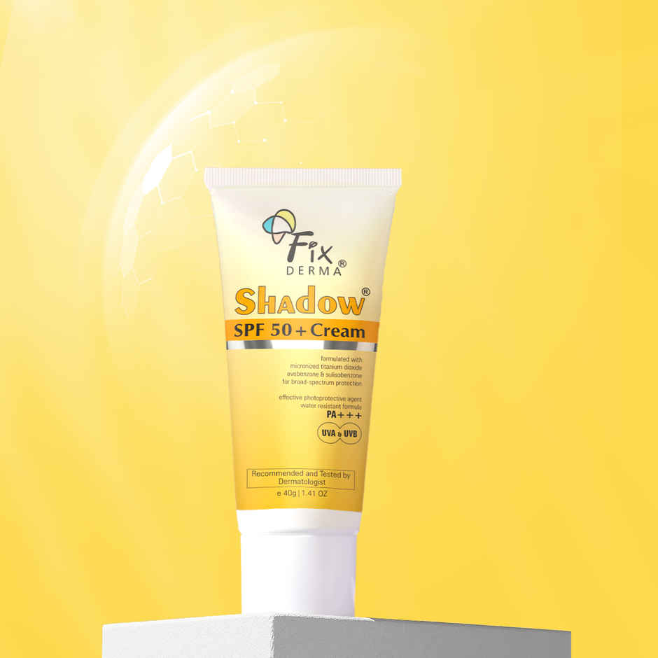 Fixderma Shadow Sunscreen SPF 50+ PA+++ Cream for Dry Skin, Light Weight & No White Cast