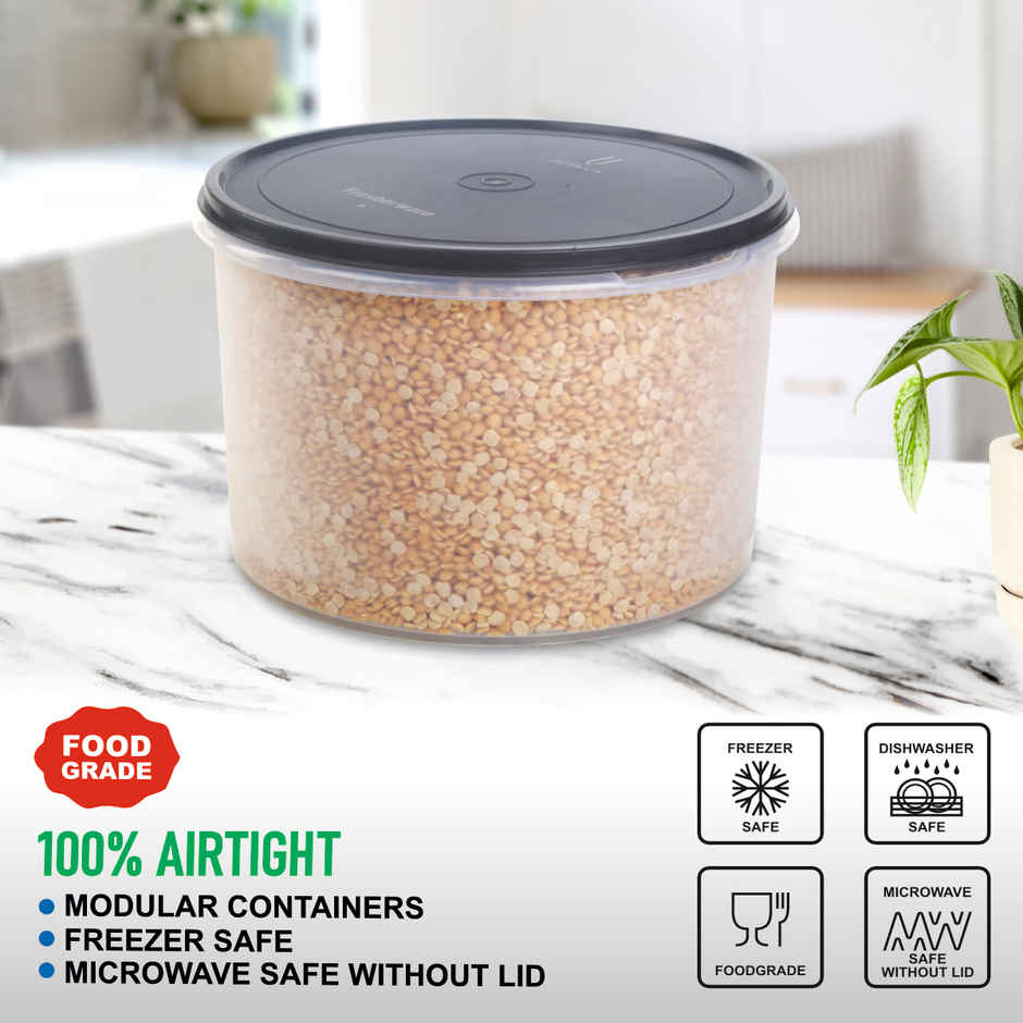 Joyo Fresherware Round Multi-Purpose Plastic Container for Rice, Spices, Atta,etc-7.5 ltr -Assorted