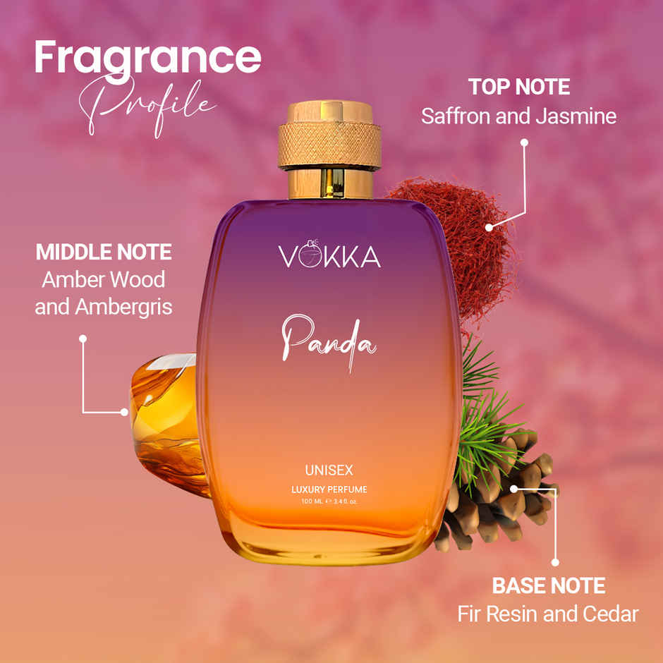 Vokka Panda Unisex Luxury Long Lasting EDP Saffron Amber Leathery