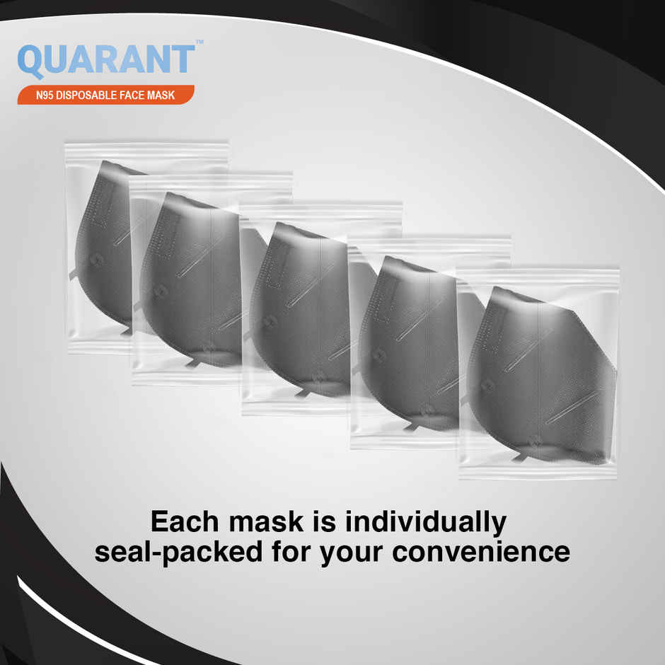 N95 Anti Pollution Face Mask with Nose Clip FFP2 Mask with 5 Layer Protection | Black