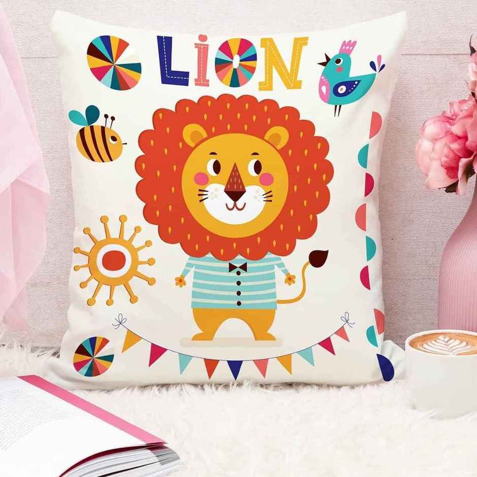 CasaCraft Pepperfry Multicolor Cotton Canvas Animal 16x16 inches Cushion Covers