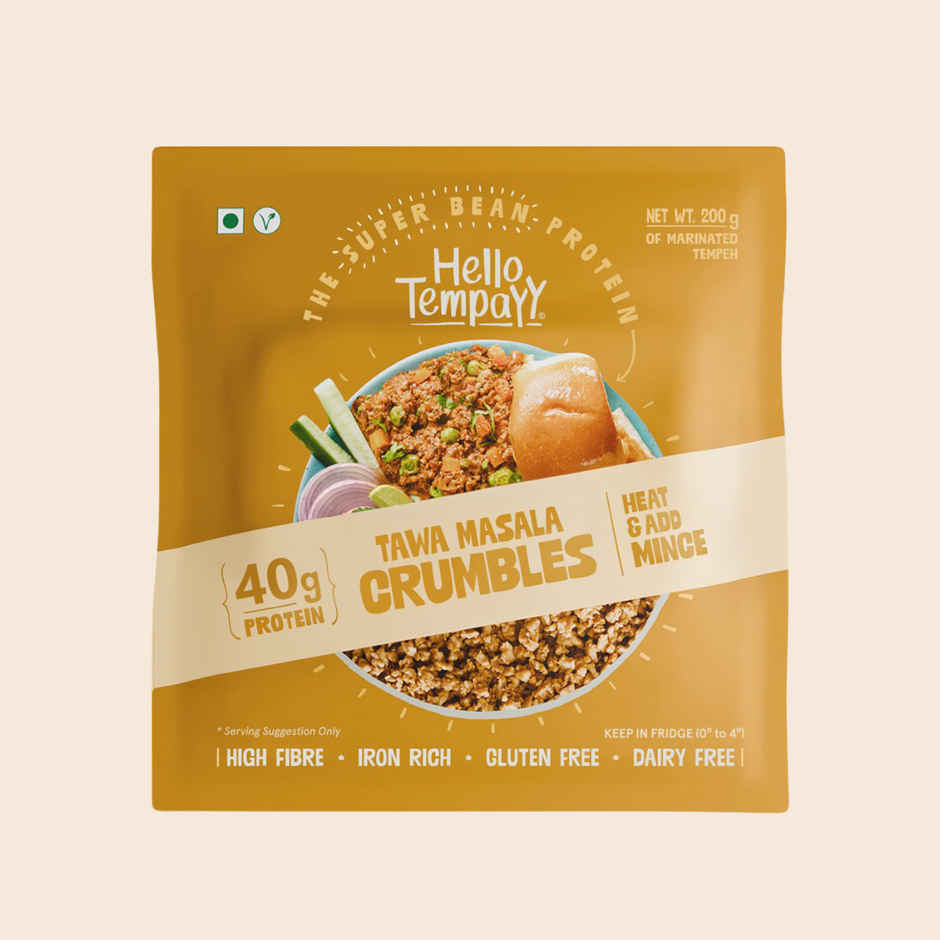 Hello Tempayy 40g Protein Tempeh Crumbles | Tawa Masala | Heat & Add
