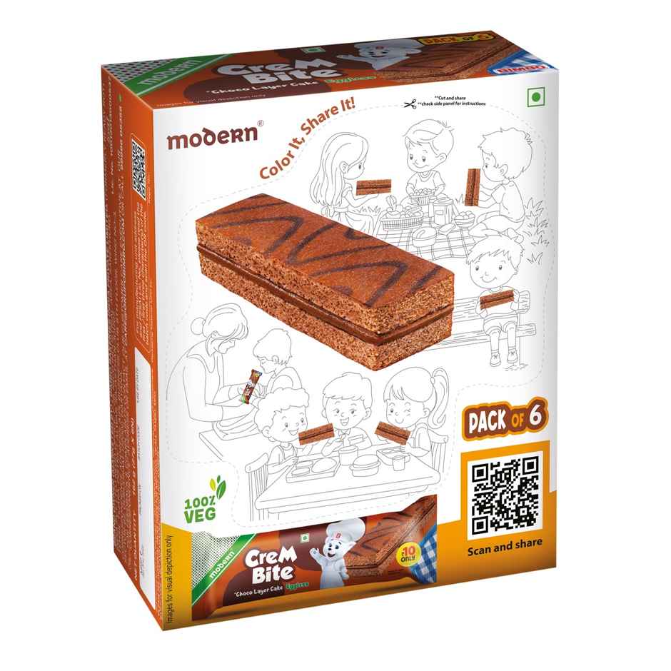 Modern Crembite Choco Layer Cake 6 in 1 Pack | Bakery Delight| Combo