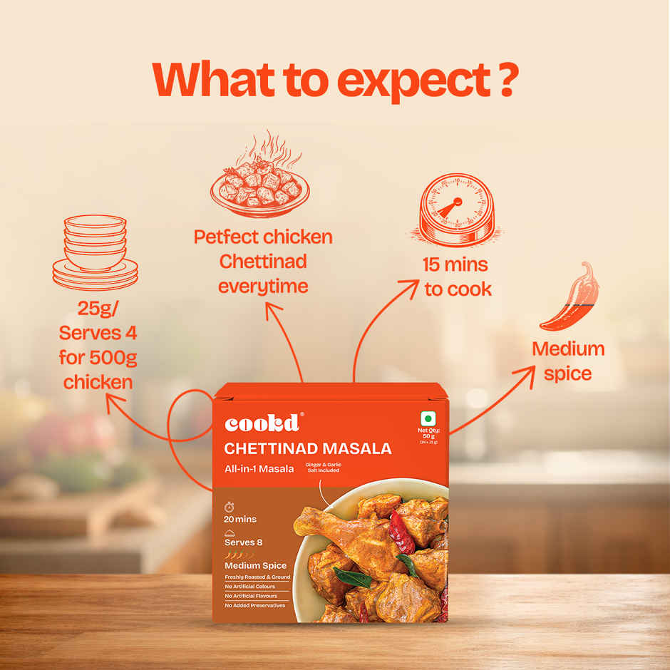 Cookd Chettinad Masala | Ready to Cook Spice Mix Combo