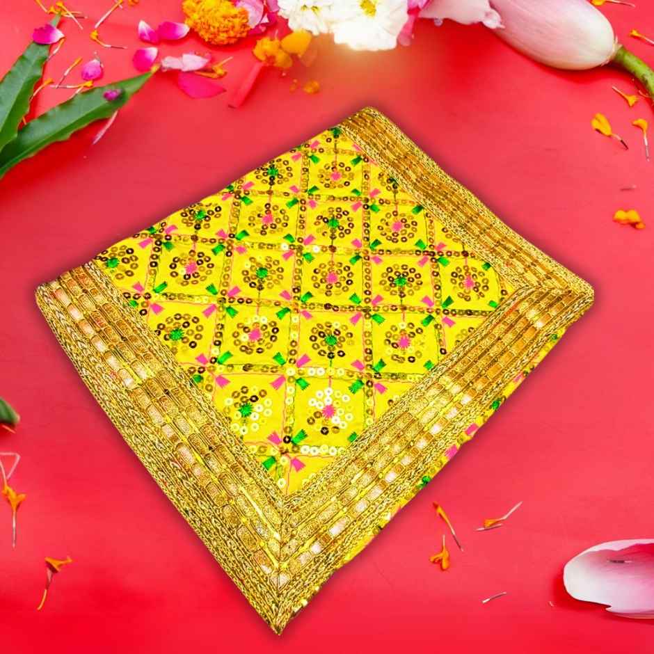 Mata Ki Chunri Floral | Yellow | 10 x 26 inch | Gullak