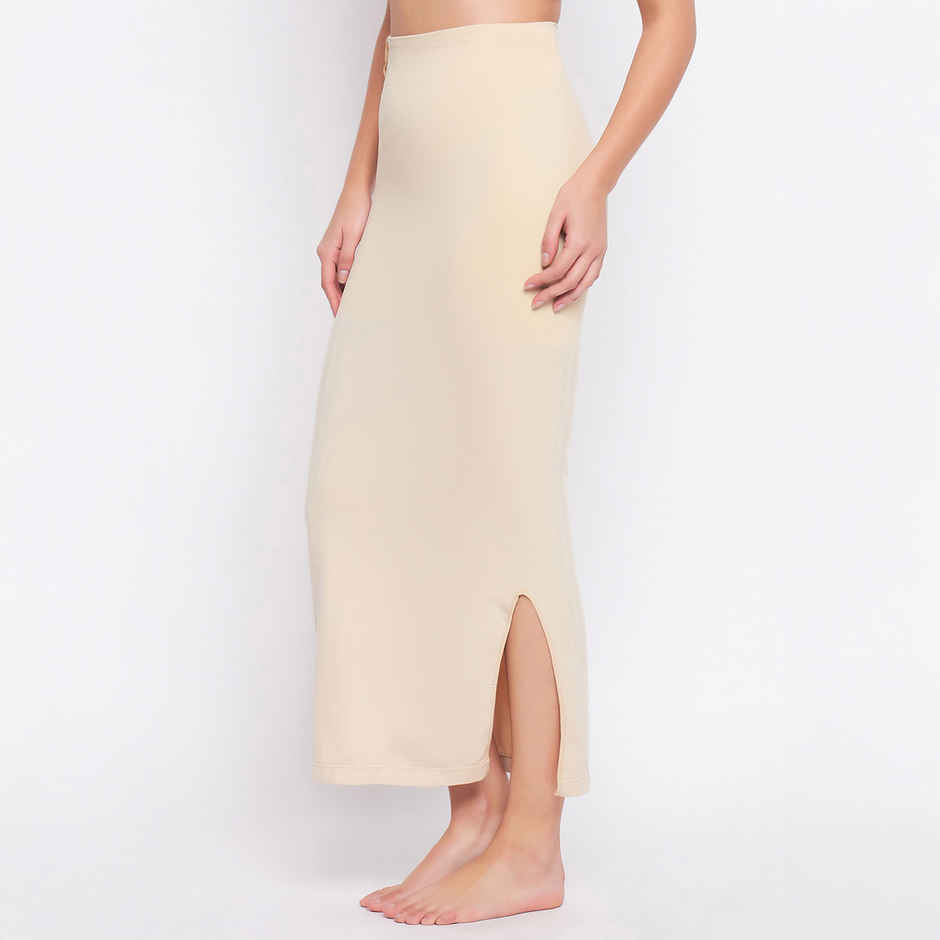 Clovia Saree Shapewear Petticoat With Drawstring | Beige | XXL