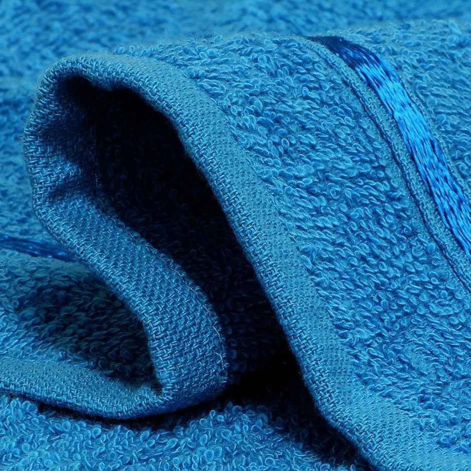 Story@Home 100% Cotton 450 6 pc Face Towel Blue Solid