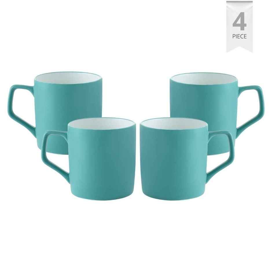 Clay Craft Fine Ceramic Director Coffee Mug Set | Set Of 4 | Teal