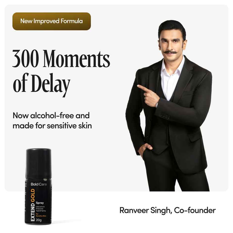 Bold Care Ultra Thin Delay Condoms With Benzocaine 4.5% (10pc) & Bold Care Extend Gold - Lidocaine 10% Spray For Longer Sex (20g) Combo