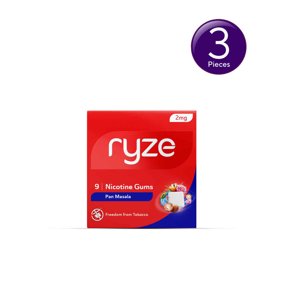 Ryze Paan Masala Nicotine Gum 2MG | 9 Gum Blister Combo 