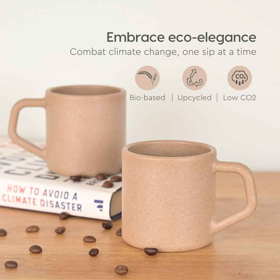 Eha Earth Friendly Tea & Coffee Cup | Rice Husk Biocomposite | Tortilla - 200 ml