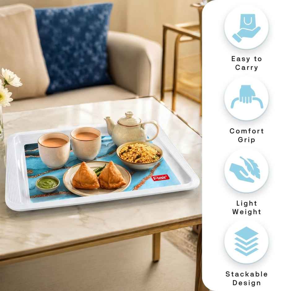 FLAIR Regal Serving Tray Set | White