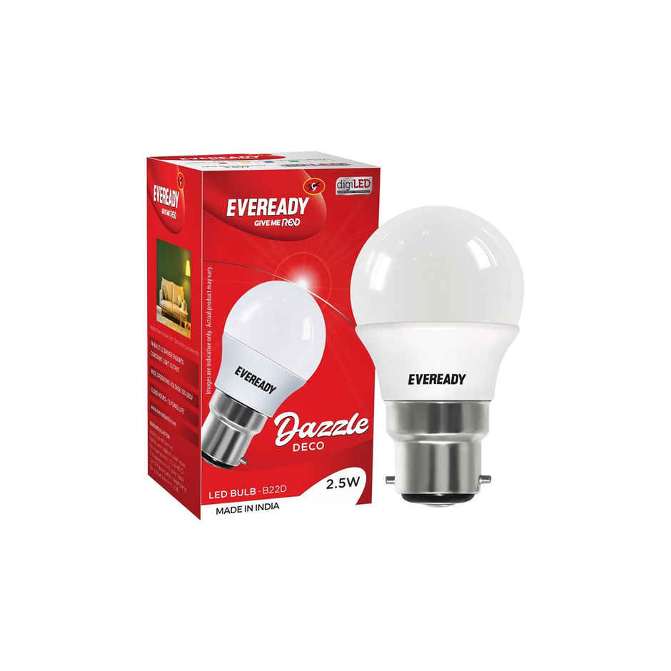 Eveready 2.5 W LED Bulb Cool Day White | 6500K | Energy Efficient | B22 Base Holder