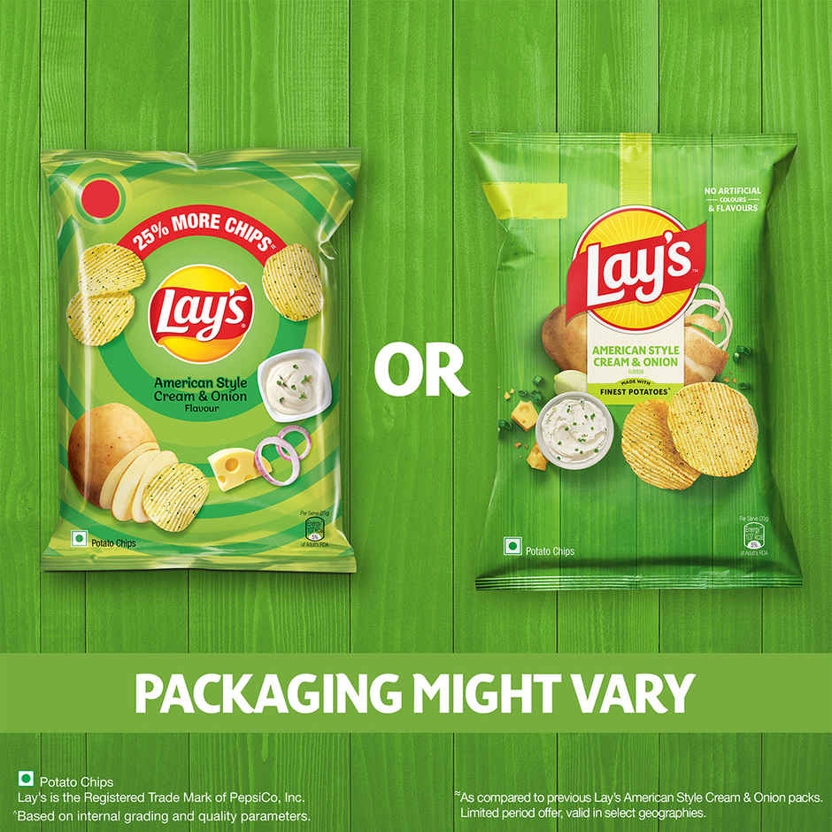 Lay'S American Cream & Onion Potato Chips (48g) & Sting Gold Night Fuel Energy Drink (250ml) Combo