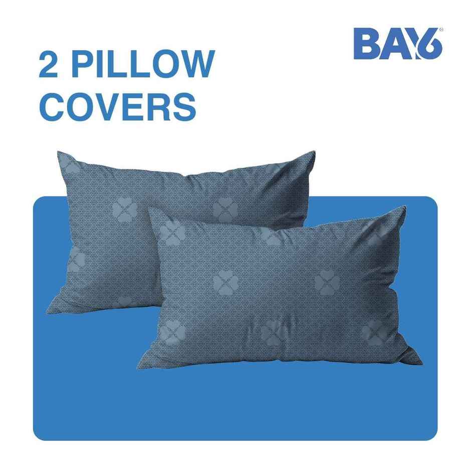 BAY6 Double Microfibre Jaipuri Print Bedsheet with 2 Pillow Covers | Grey | 87 x 94 in