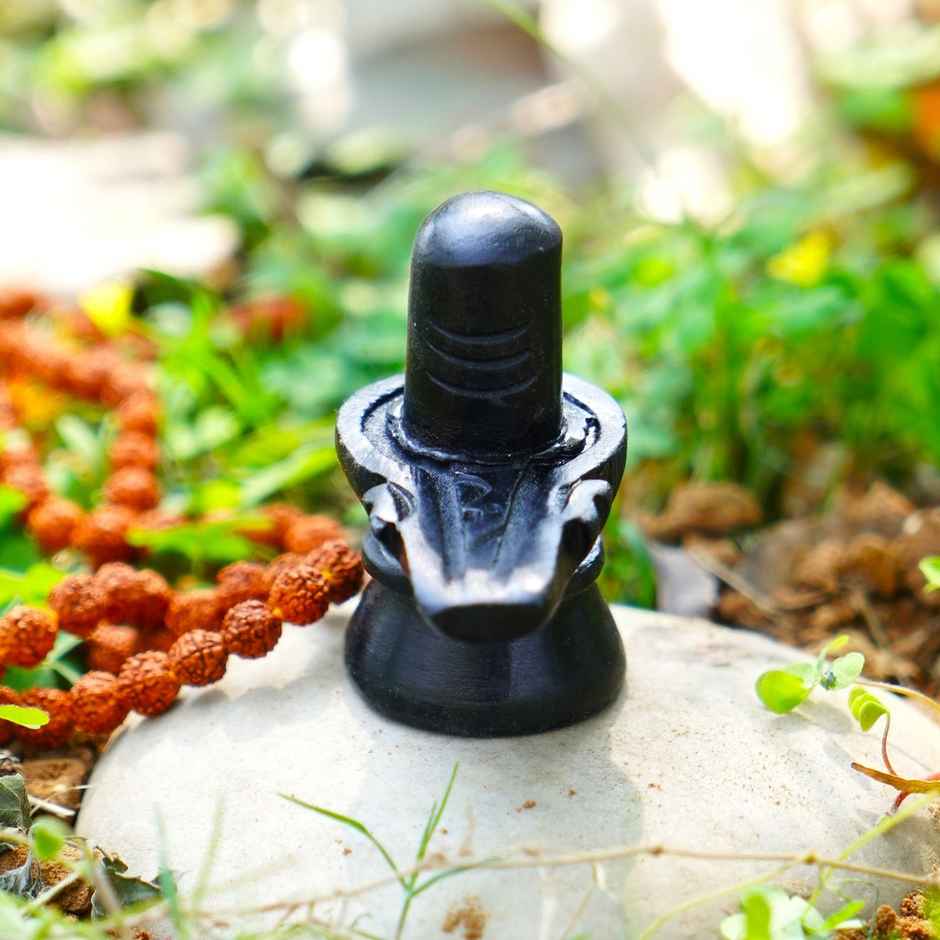 Black Marble Shivling | Shiva Lingam for Home Temple | Servdharm