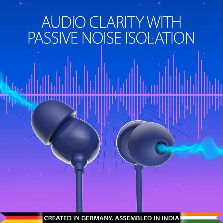 Blaupunkt Em06 In-Ear Type C Earphone With Mic And Deep Bass(Blue)