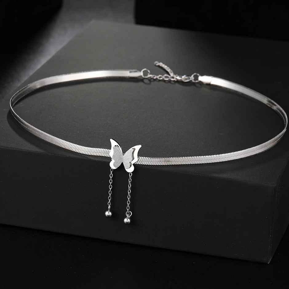 Fashion Frill Women's Butterfly Pendant Chain Silver Onesize
