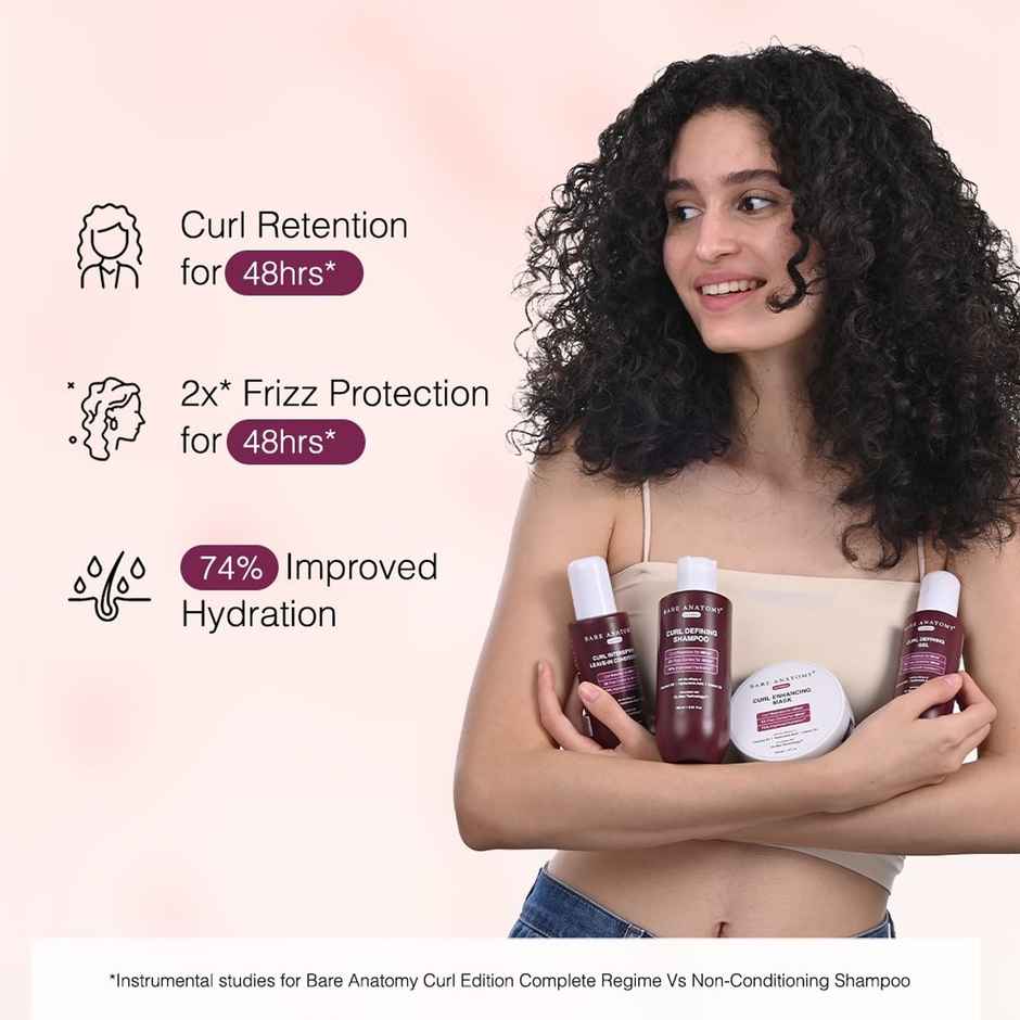 Bare Anatomy Curl Defining Shampoo | Curl Retention & 2X Frizz Protection For 48 Hours