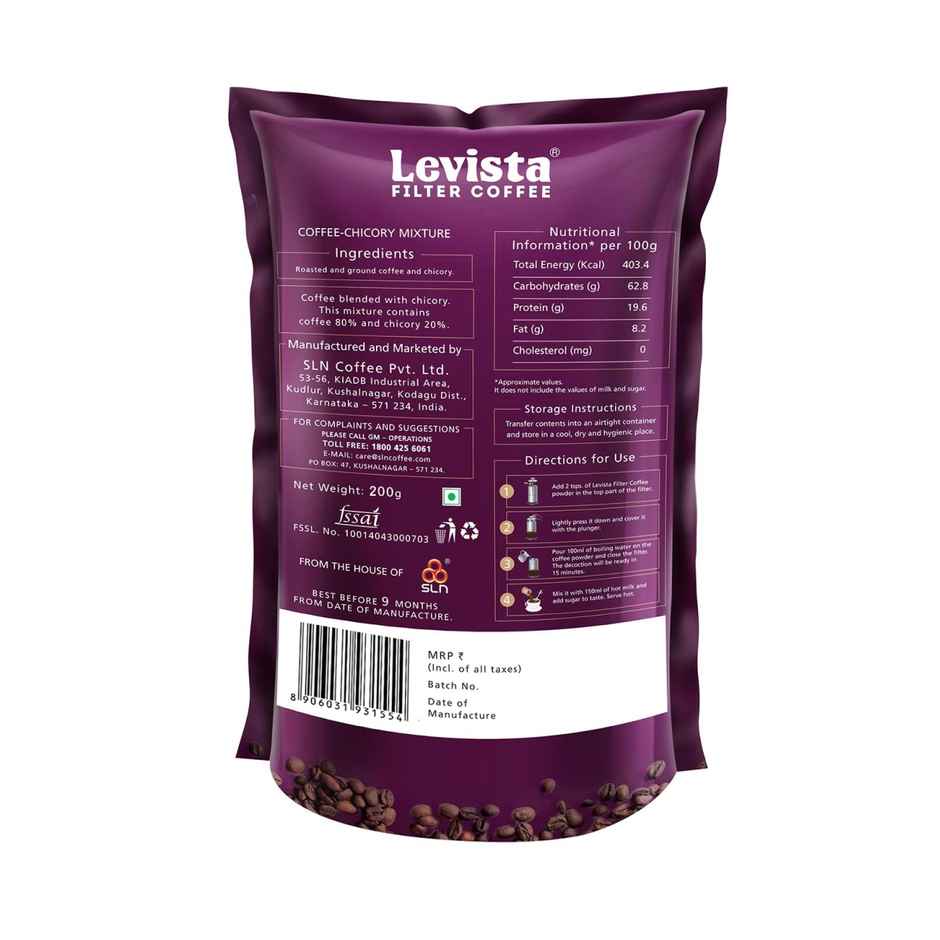 Levista Chicory Medium Roast Filter Coffee Combo