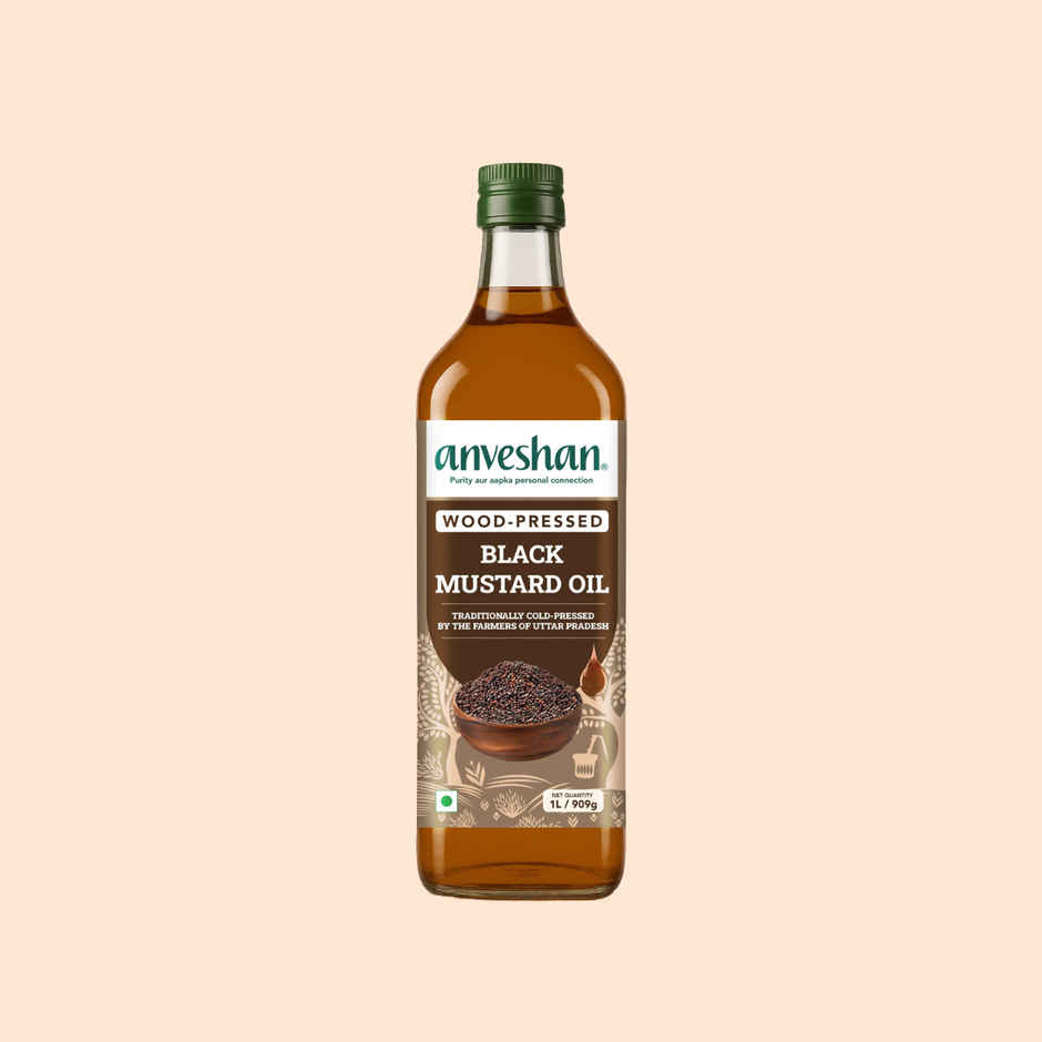Anveshan Mustard (Sarson) Wood Cold Pressed Oil | Bottle