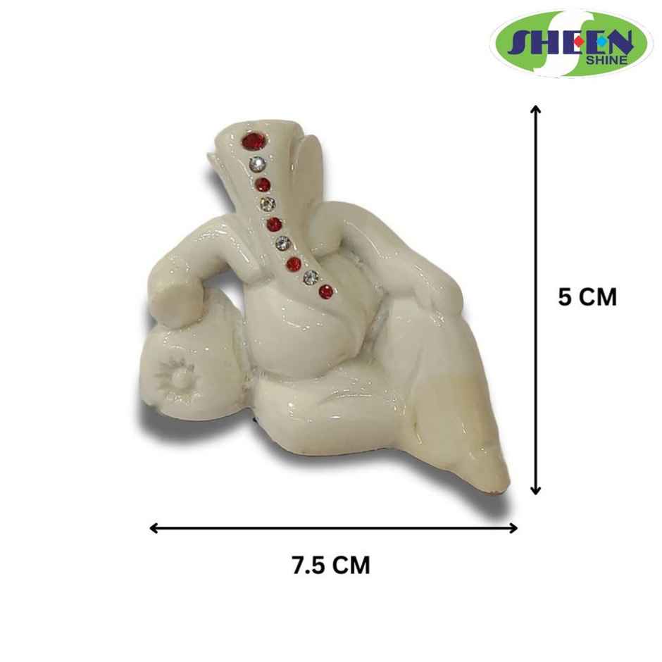 Lord Ganesha Idol For Car Dashboard | White | Sheen And Shine | Ganesh Chaturthi Specials