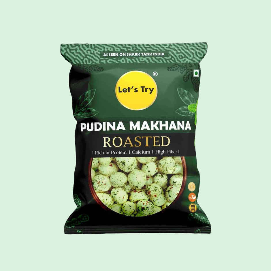 Let's Try Pudina Flavoured Makhana | 100% Groundnut Oil | No Trans Fat | No Palm Oil