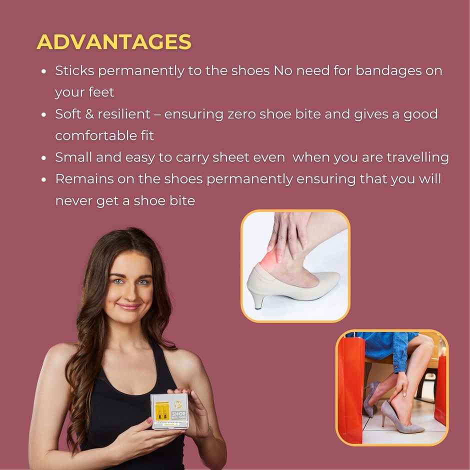 Slickfix XL Shoe Bite Protector Pads Skin-Friendly Foam Shoe Accessories Blister Protection