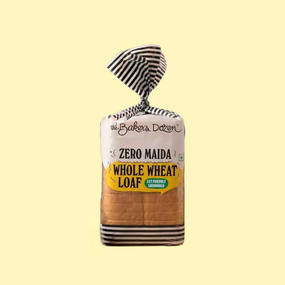 The Baker's Dozen Zero Maida Whole Wheat Bread | Sandwich Atta Bread (Not Brown) | Clean Label