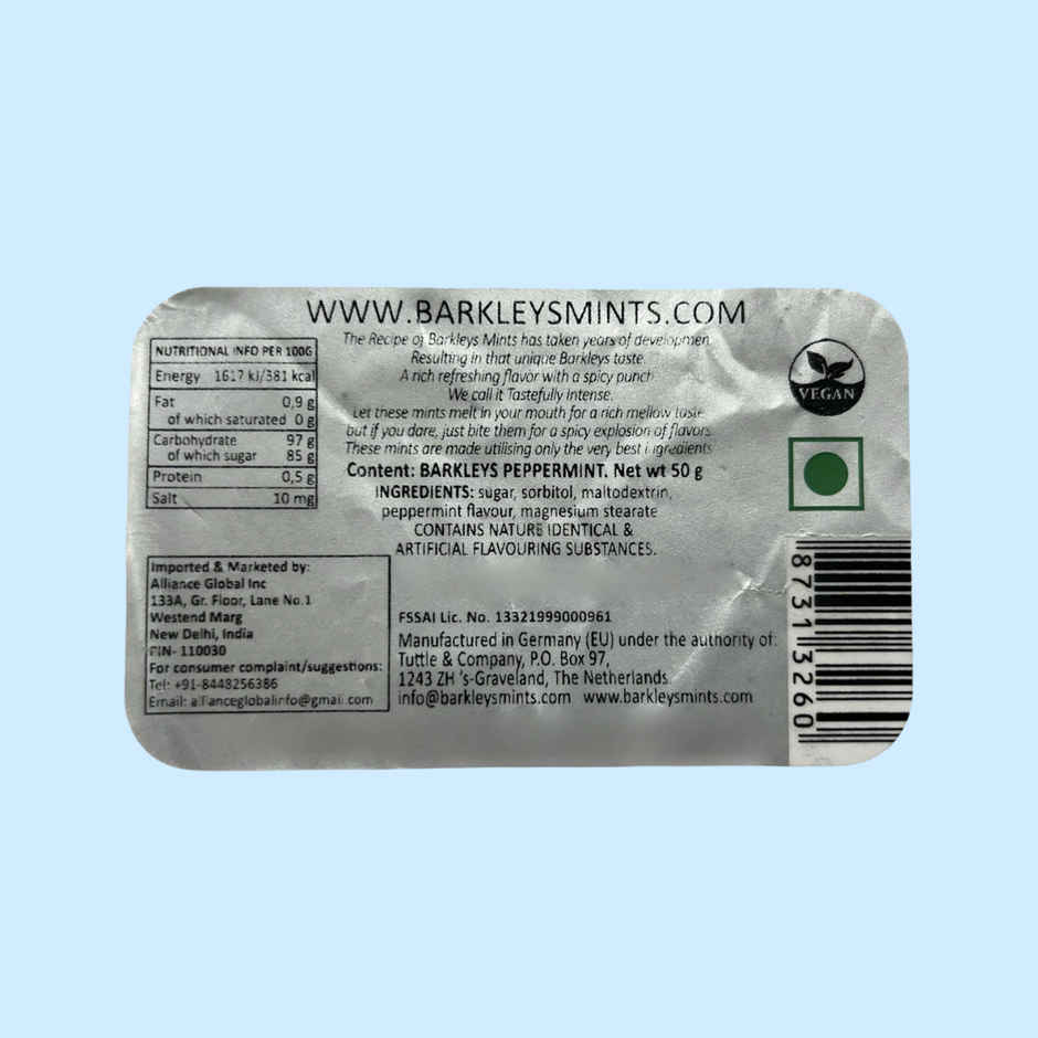 Barkleys Peppermint Intense Mints