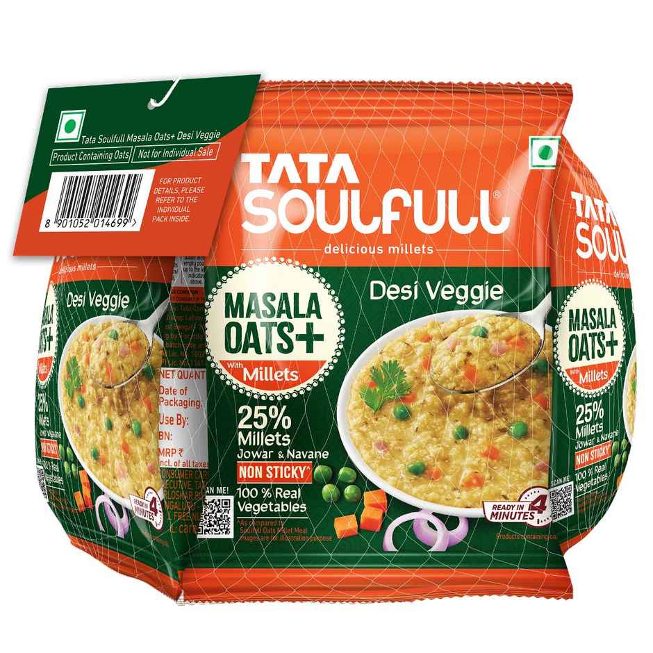 Tata Soulfull Masala Oats+ | Desi Veggie Combo Pack