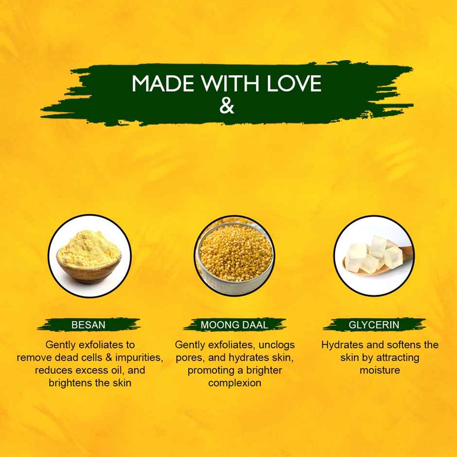 Nimbarka D-Tan Ubtan Face Scrub 24K Gold Radiance - Removes Tan Exfoliates Dead Skin Cells