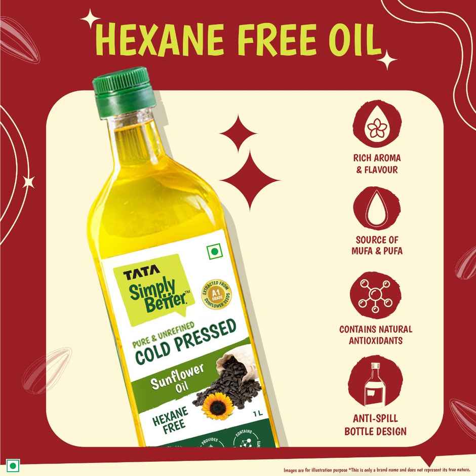 Tata Simply Better Sunflower Cold Pressed Oil | Healthy Cooking Oil