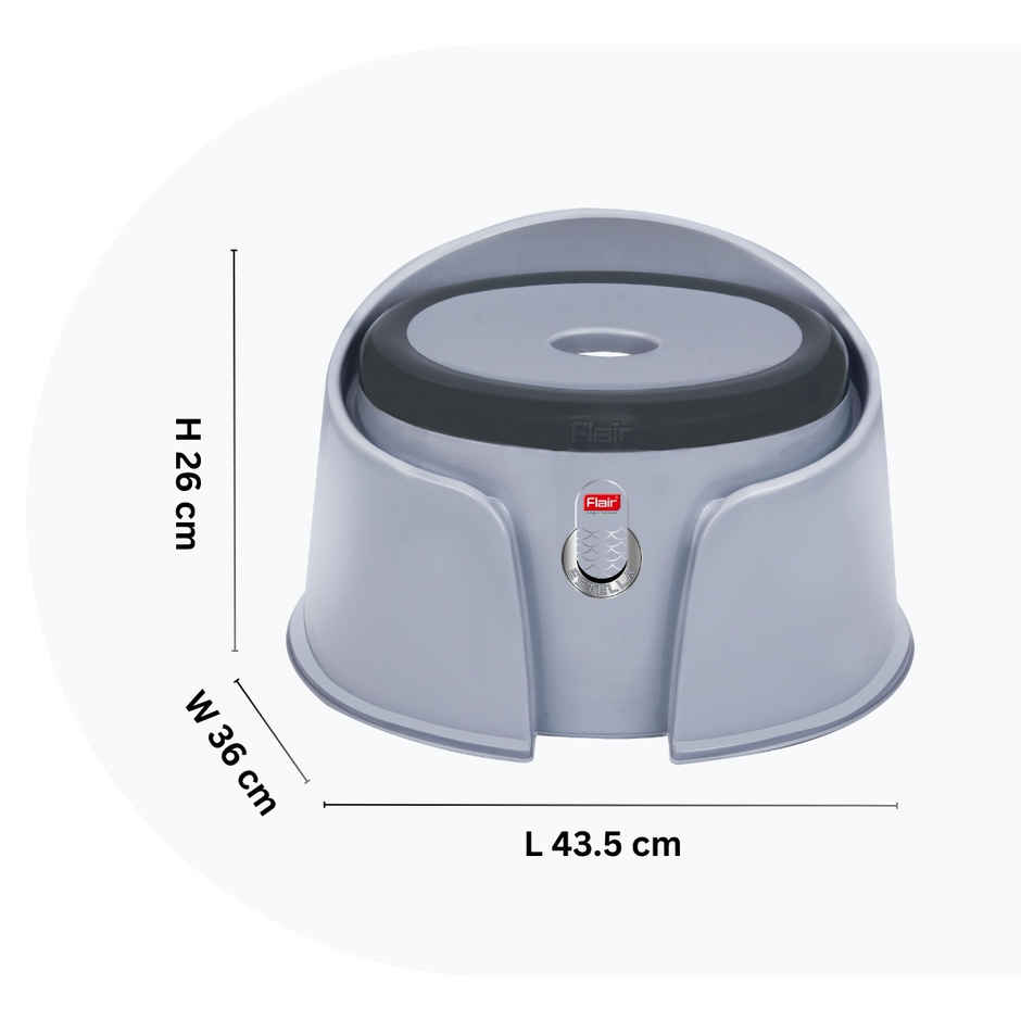 Flair Estella Home Stool 9 - Gray - Plastic Stool For Bathroom