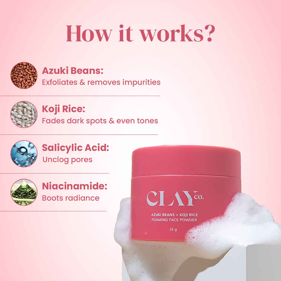 Clayco Azuki Beans + Koji Rice Foaming Face Powder