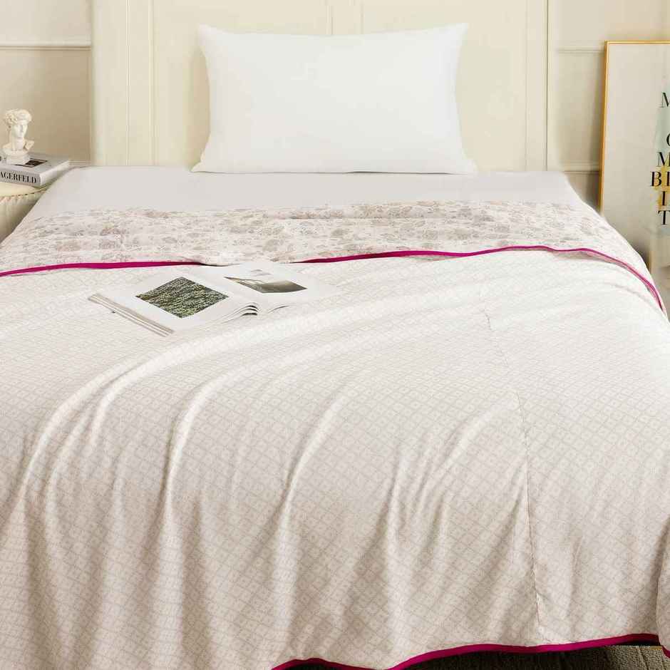 Story@home Printed Single Dohar/Duvet Cover (Cotton, Pink) (220x144x2 cms)