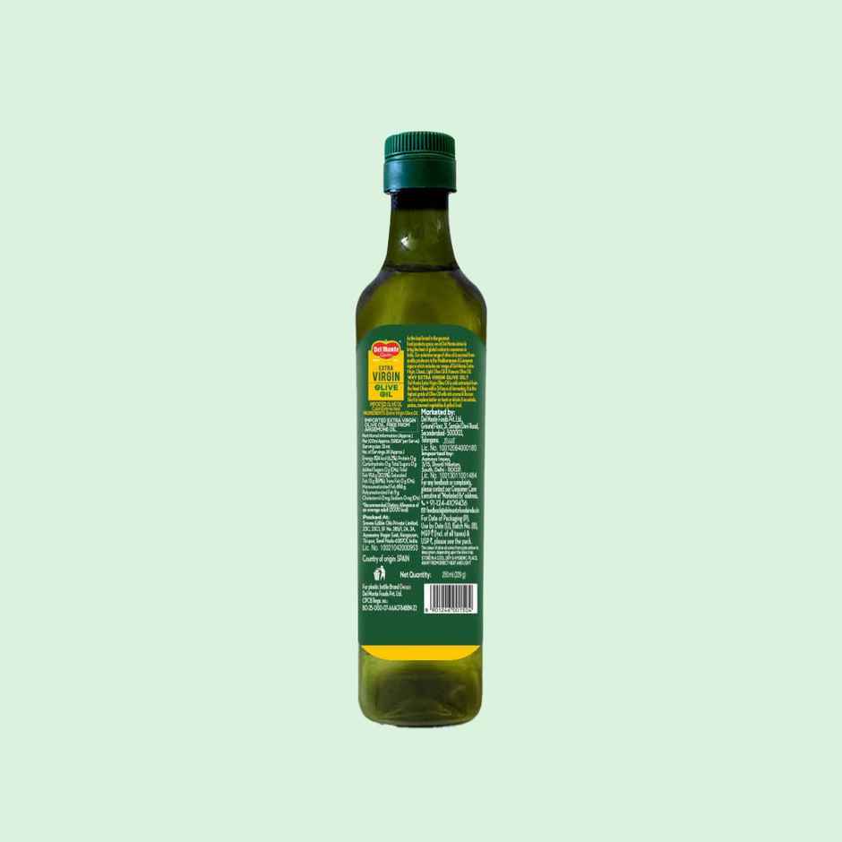 Del Monte Extra Virgin Olive Oil | Cold Pressed | Zero Cholesterol & Trans-Fat | 75% Mufa