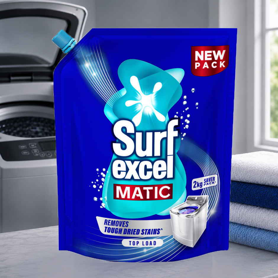 Surf Excel Matic Top Load Detergent Liquid Refill | Tough Dried Stain Removal (2L) & Comfort Morning Fresh After Wash Fabric Conditioner (2L) Combo