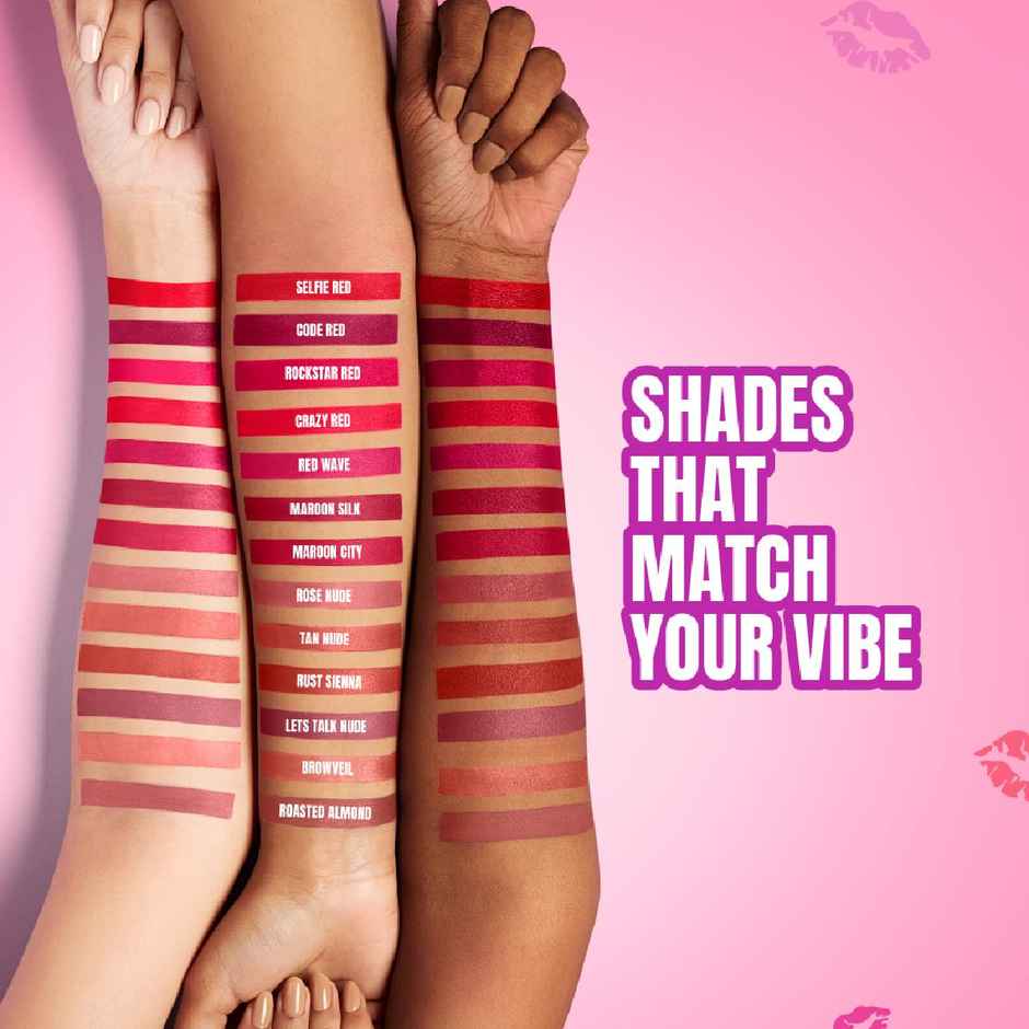 Elle 18 Color Pop Matte Lipstick | Quick Drying | Highly Pigmented | with Vitamin E | Pink Kiss