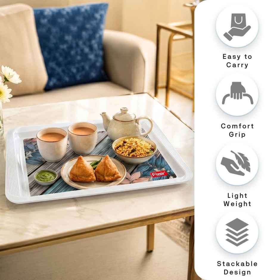 FLAIR Regal Serving Tray Set | Grey