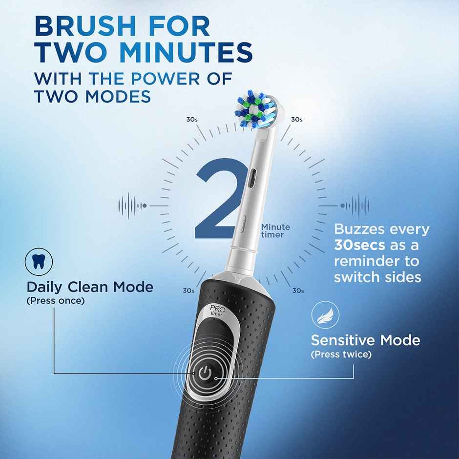 Oral-B Vitality Cross Action Electric Rechargeable Toothbrush, Powered By Braun (Black