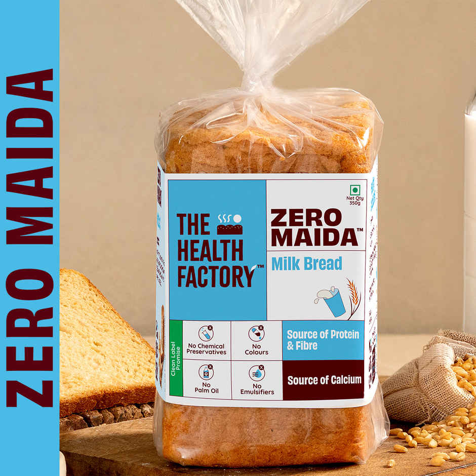 The Health Factory Milk Bread | Zero Maida | Source of Calcium & Fibre | Whole Wheat Bread