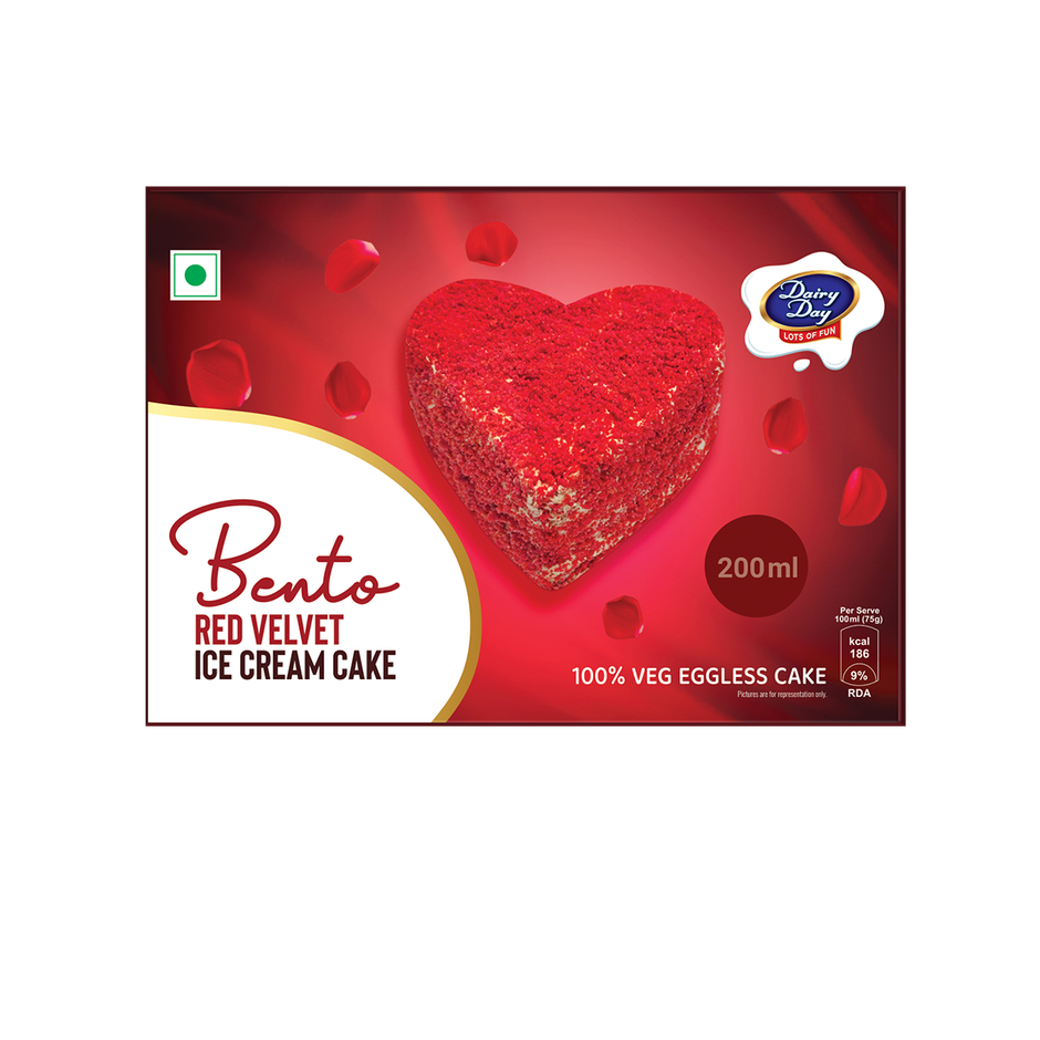 Dairy Day Bento Heart Shaped Red Velvet Ice Cream Cake