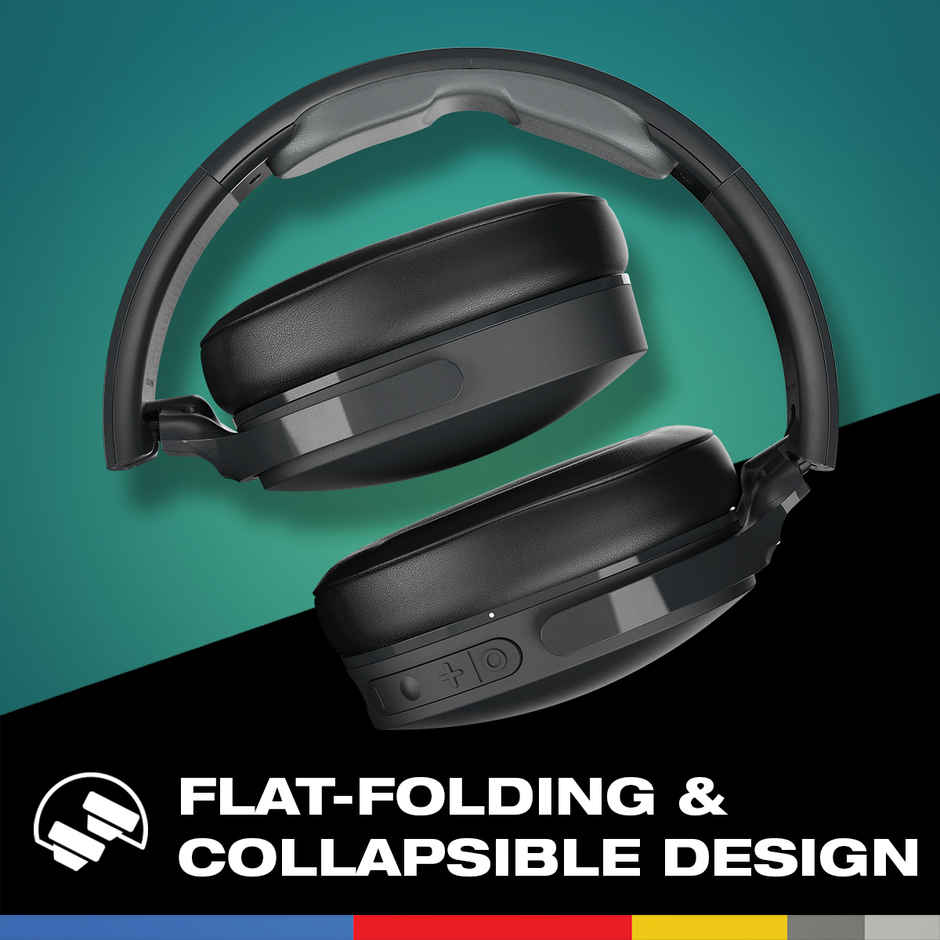 Skullcandy Hesh Anc Wireless Over-Ear Headphones, Active Noise Cancelling, Wireless Charging- Black