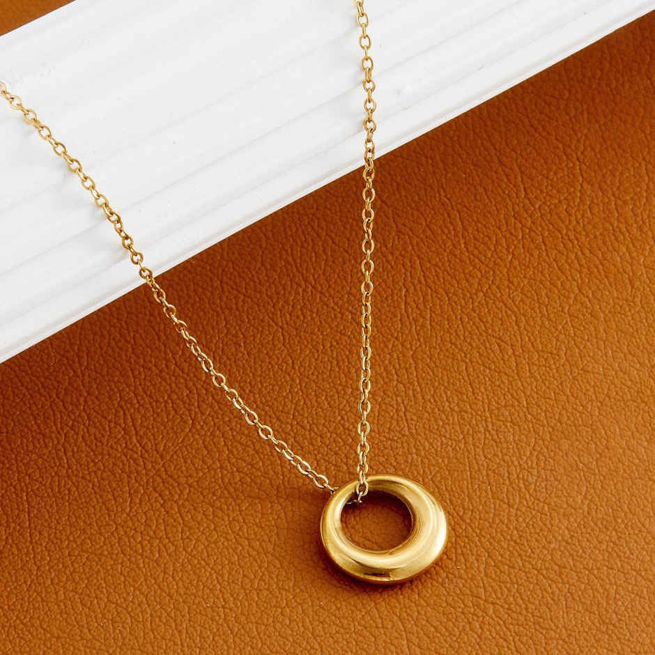 Label She Gold Plated Stainless Steel Anti Tarnish Circle of Life Pendant Necklace | LS-PS-26452