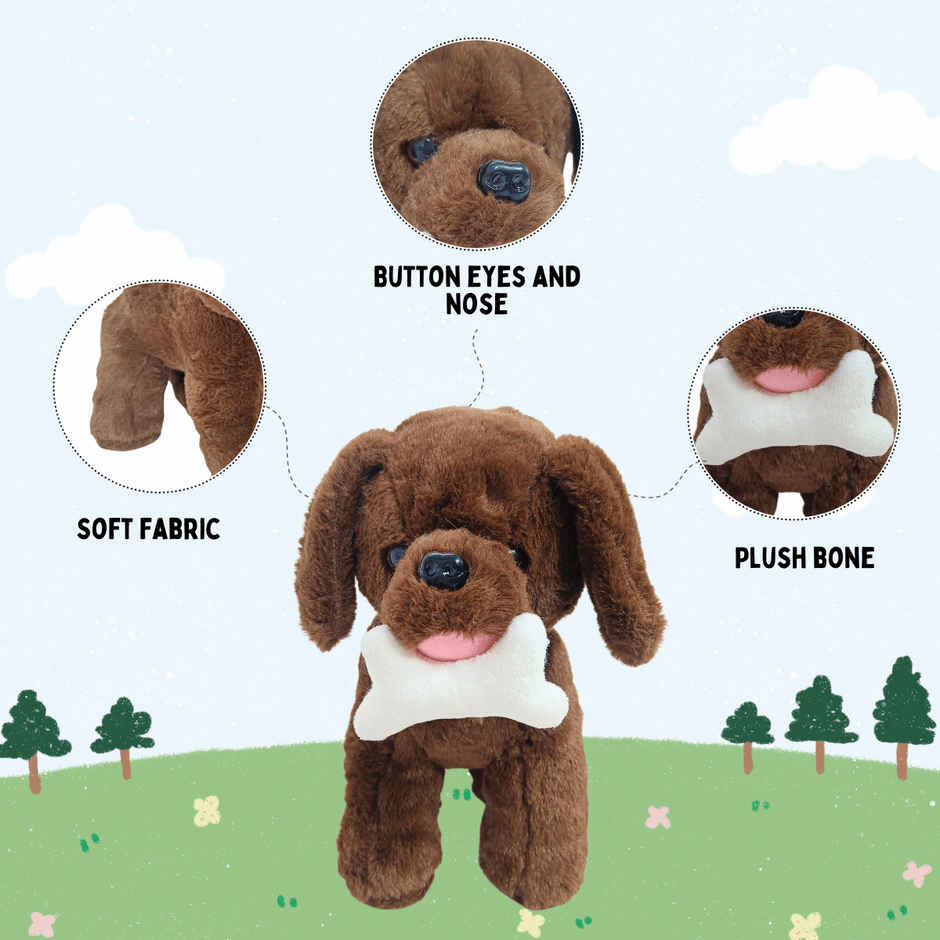 Cute Puppy Dog Soft Toy |Brown Stuffed Animal Toys For Kids